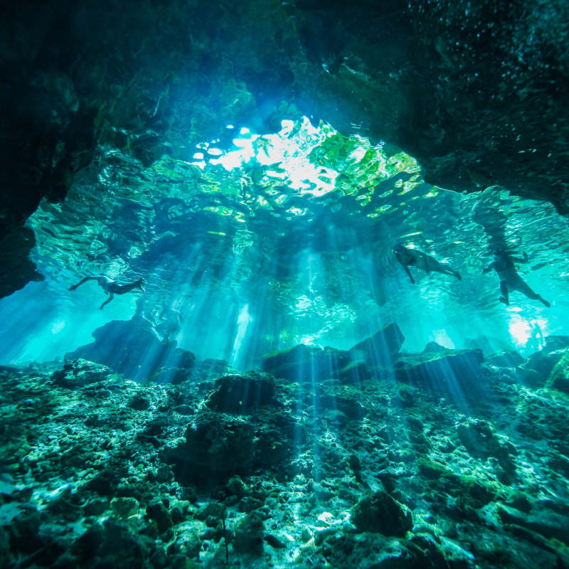 Underwater cave in Mexico 