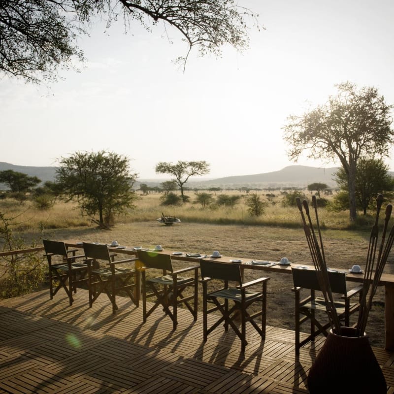 Morning coffee on the deck - Dunia Camp