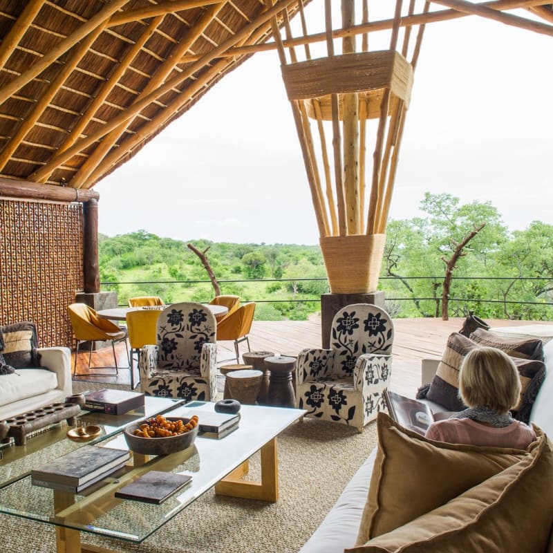 Lounge and view - Mwiba River Lodge