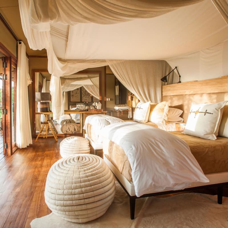 Tent interior - Mwiba River Lodge