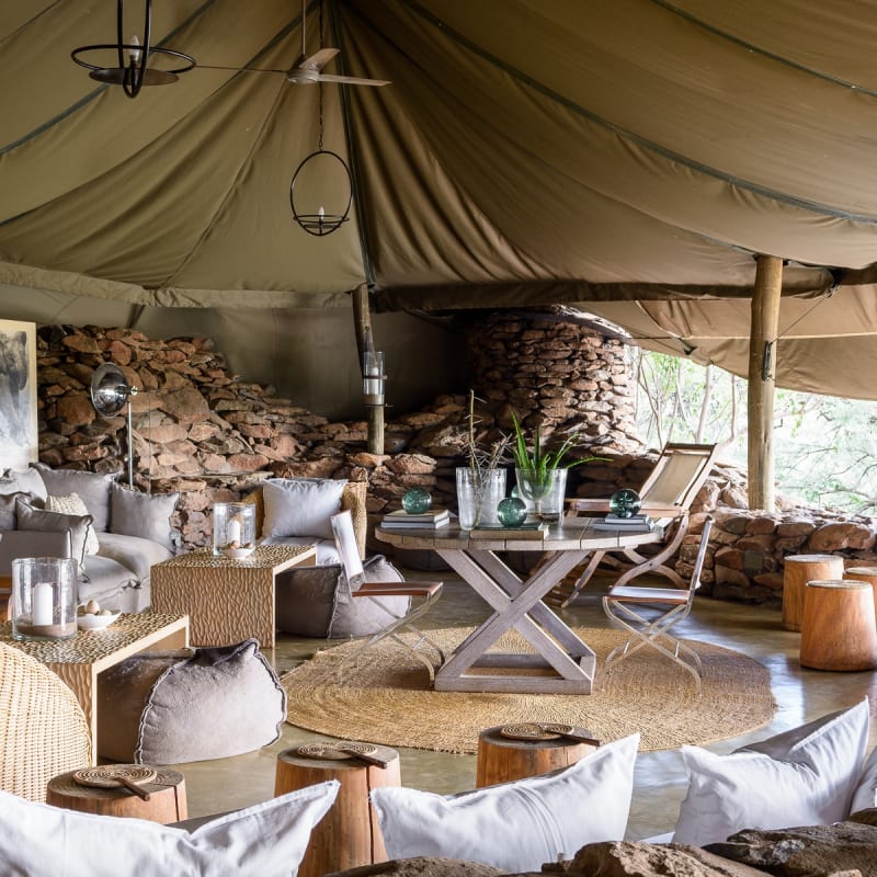 Living area at Singita 