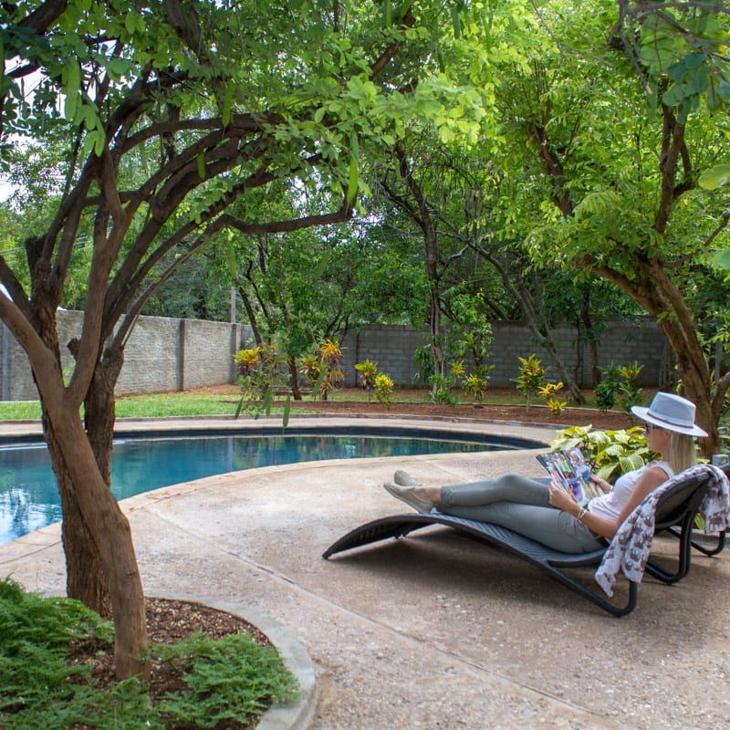 Lounging by the pool at 528 