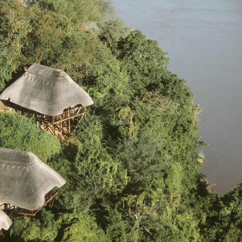 Aerial view of chalets - Chilo Gorge Safari Lodge