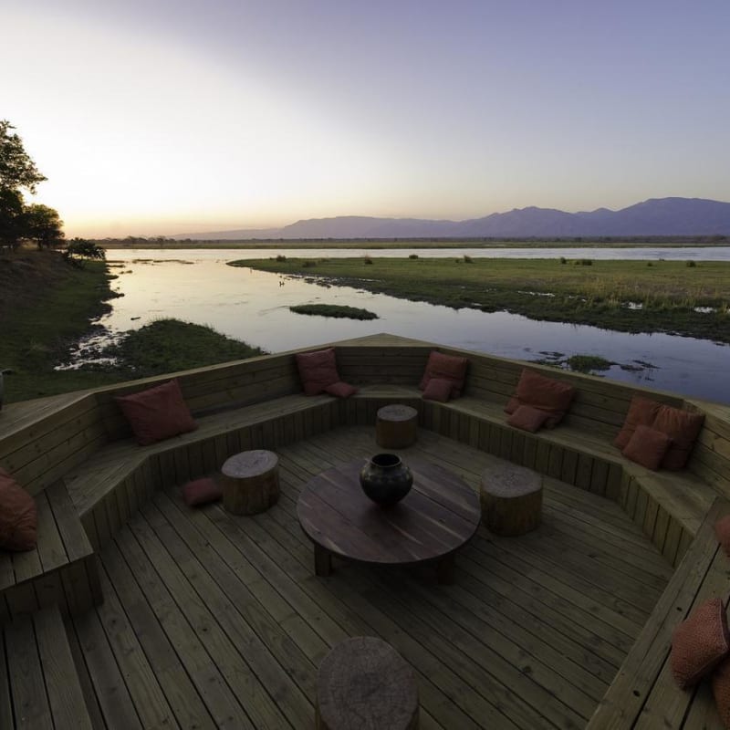 The boma at sunset - Rukomechi Camp