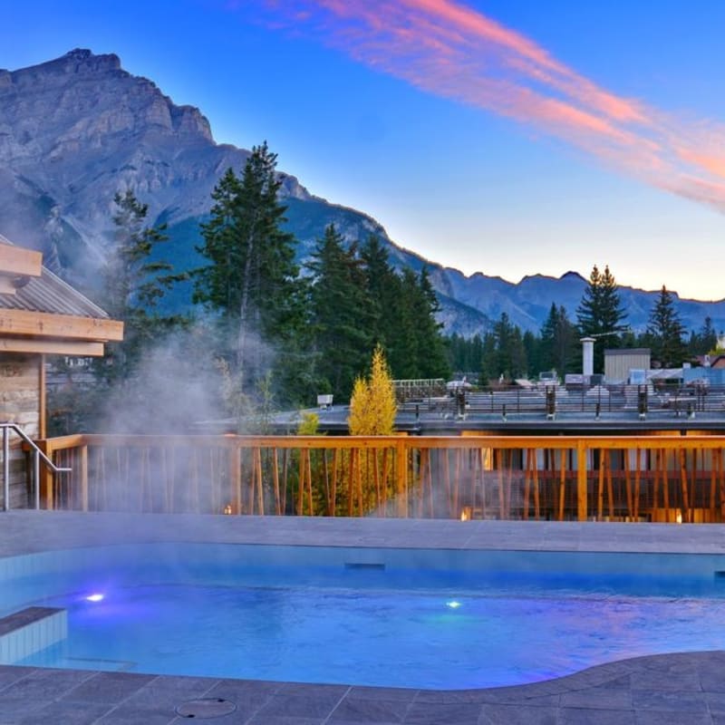 Swimming Pool at Dusk, Moose Hotel & Suites