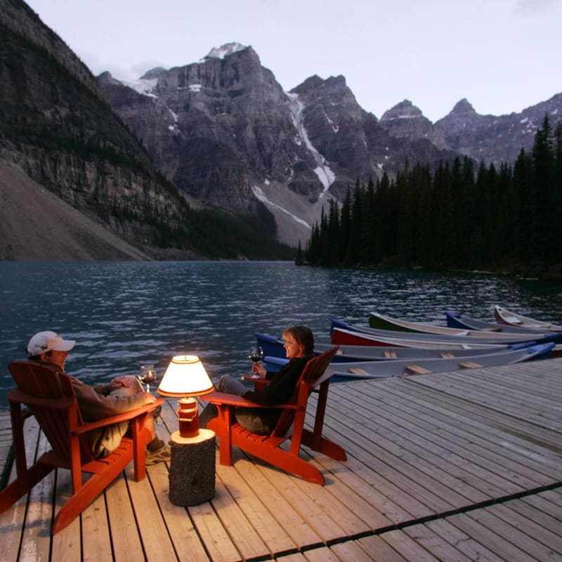 Moraine Lake Lodge at Dusk