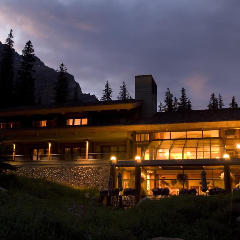 Moraine Lake Lodge at Night