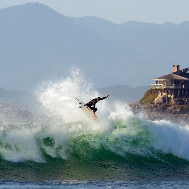 Surfing at Wickaninnish Inn