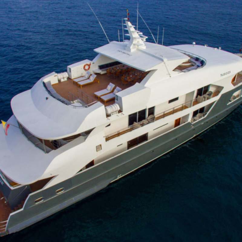 Infinity Galapagos Yacht - ariel exterior 