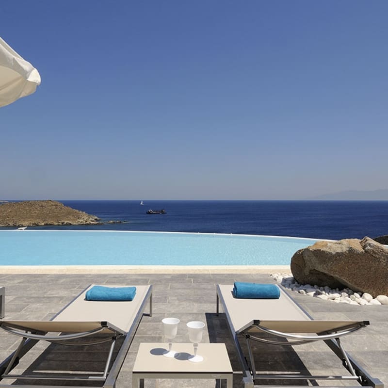Sunbeds by the Pool - Villa Gelos