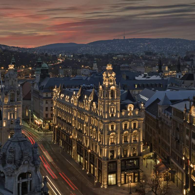 St Regis Budapest - exterior night 
