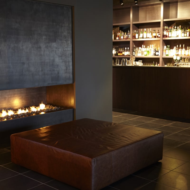 Bar and fireplace - Hotel Alda
