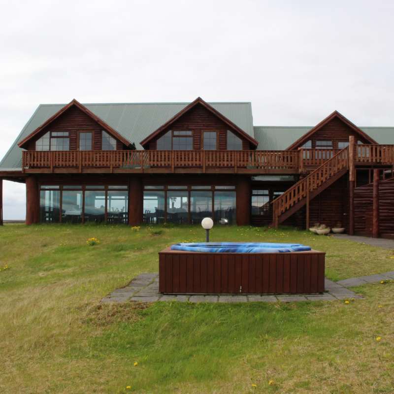 Exterior and hot tub