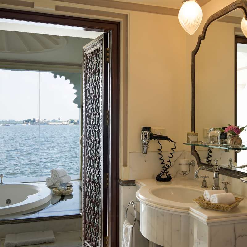 Bathroom View - Taj Lake Palace 