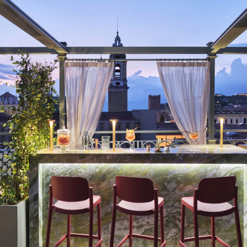 Roof top bar by night