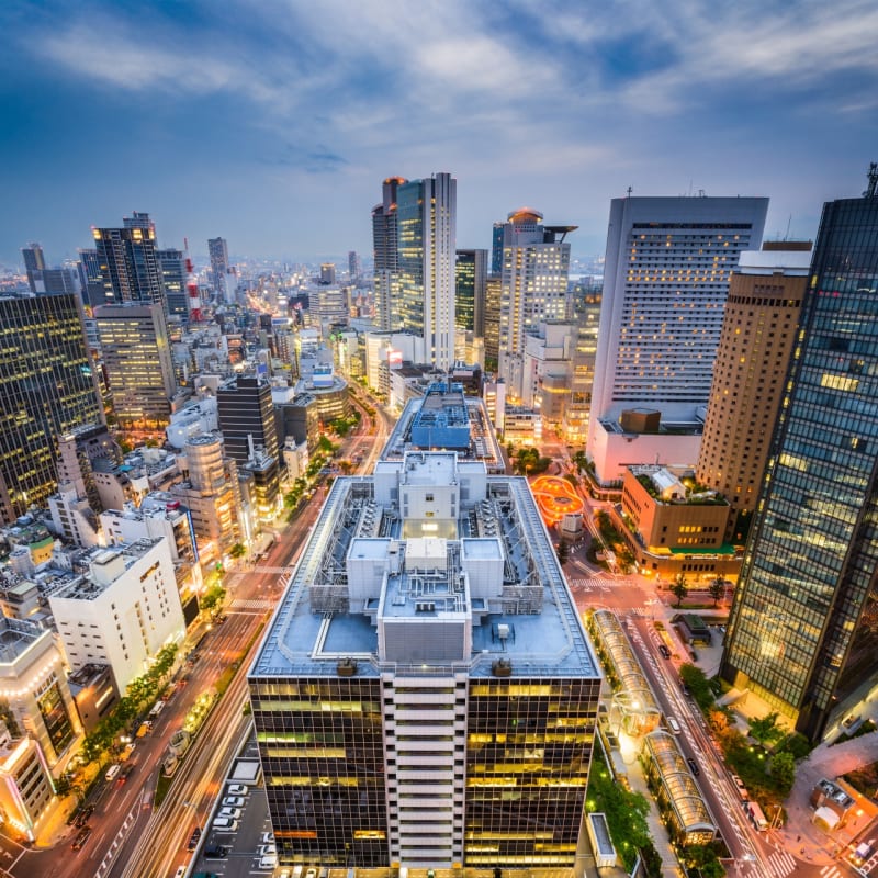 Busy Streets of Osaka by Night 