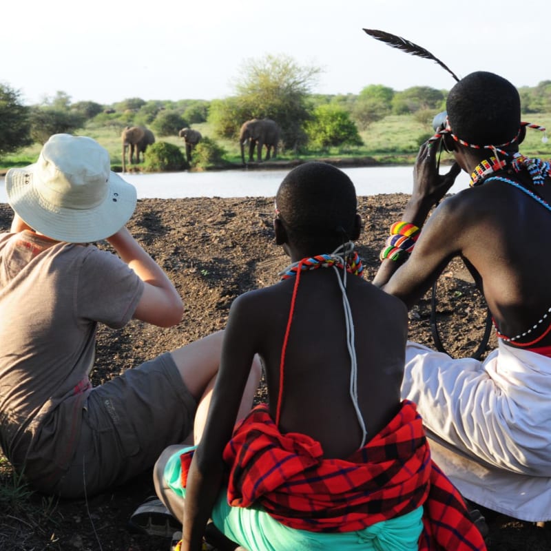 Spotting elephants on foot - Karisia Walking Safaris