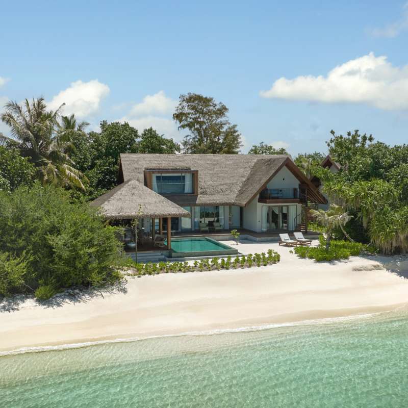 Beach Retreat with Pool aerial  