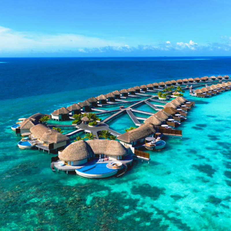 W MaldivesWater Villas Ariel View