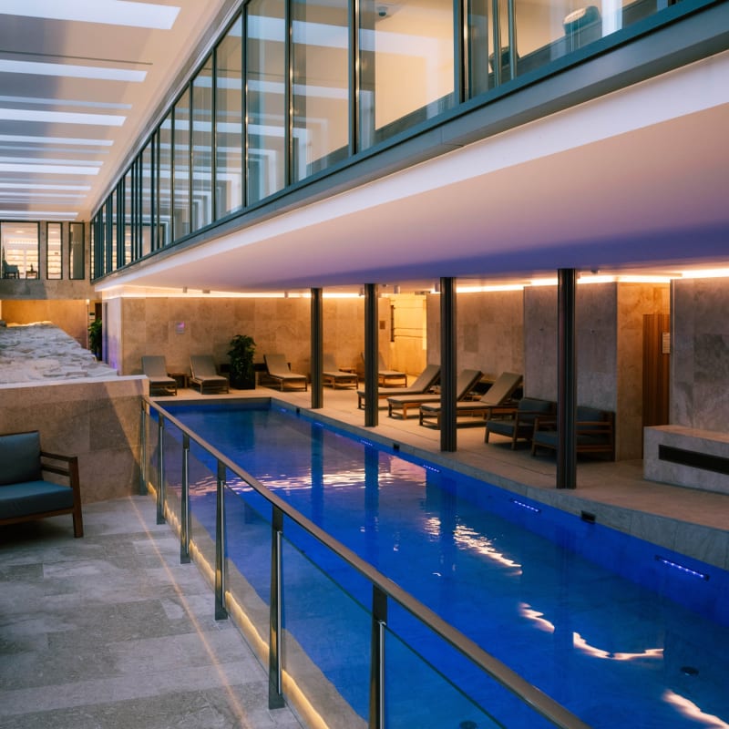 Inside pool