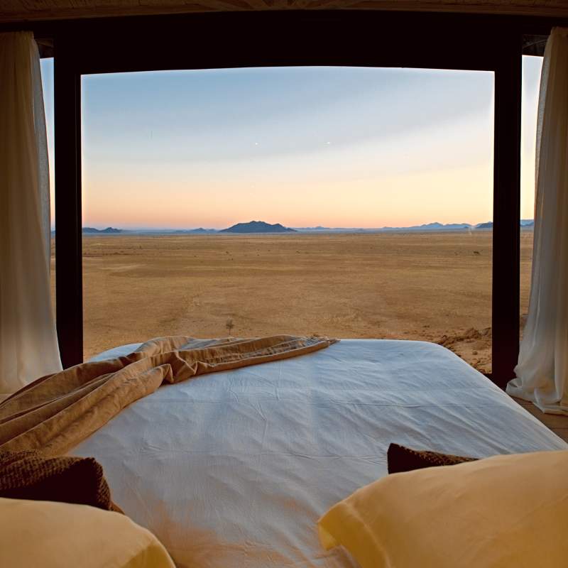 View from the bed at Desert Whisper Gondwana