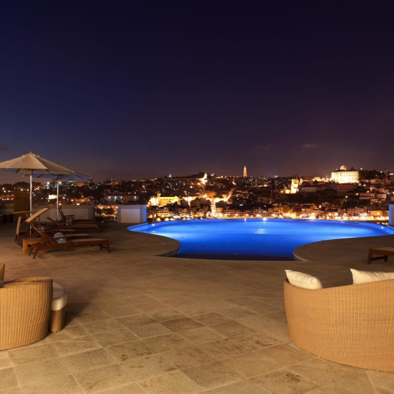 Outdoor pool at night - The Yeatman