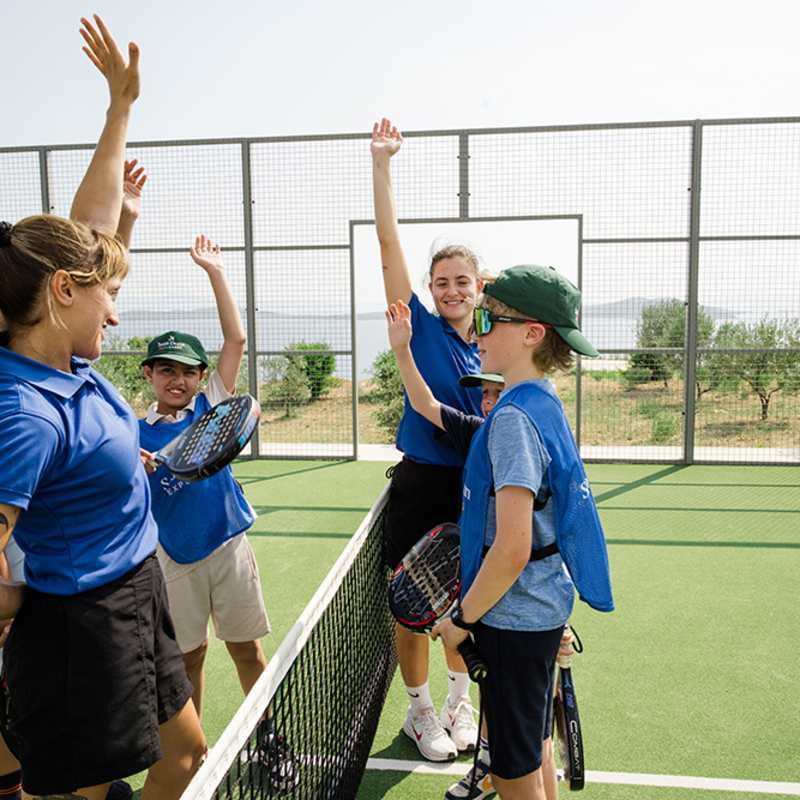 Kids playing tennis