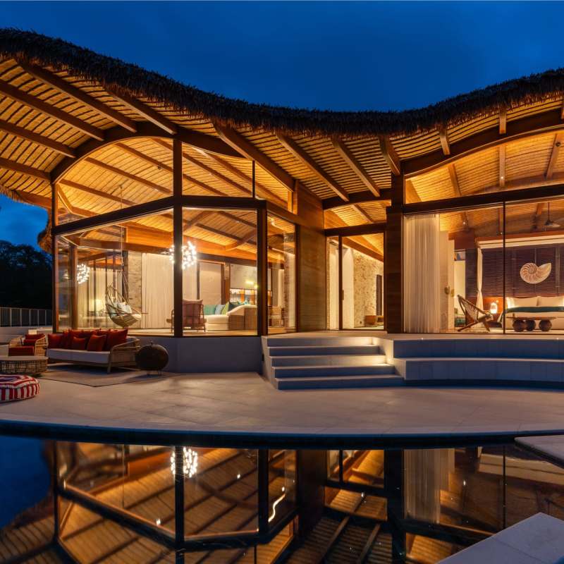 Fregate Island - Night exterior 