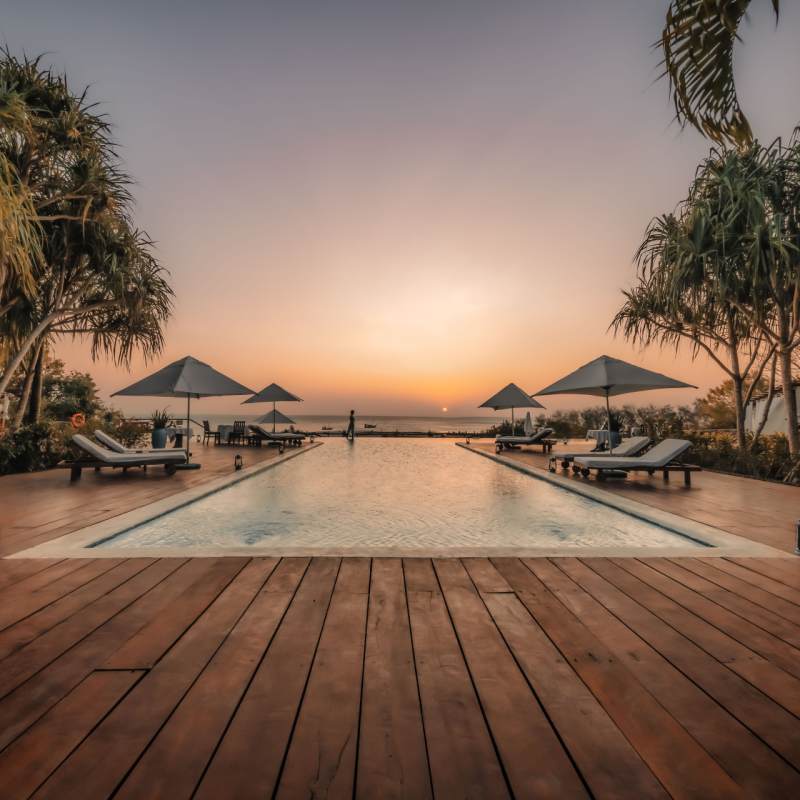 Pool sunset