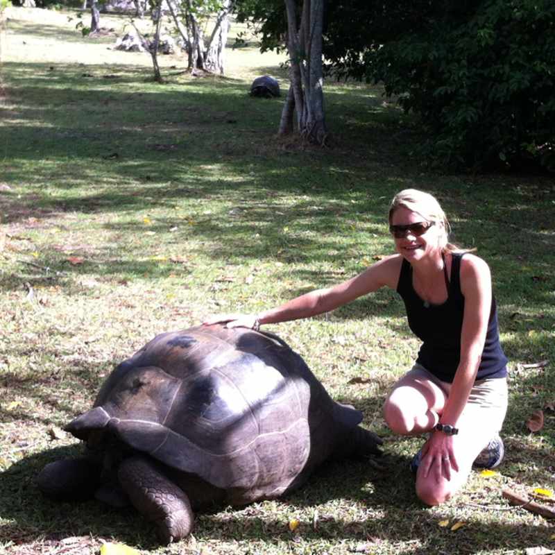 Juliet and tortoise - Fregate Island