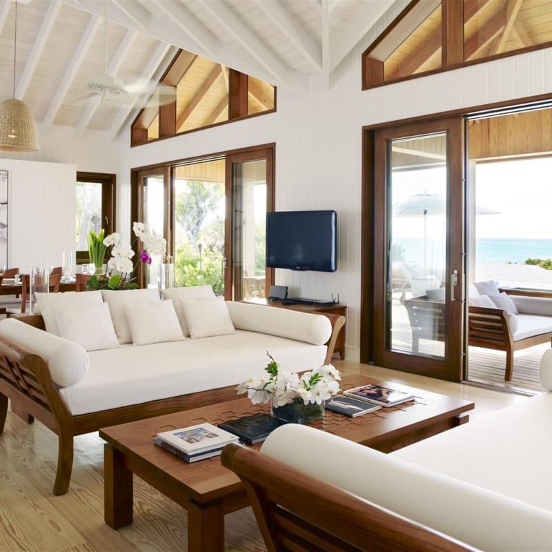 Two Bedroom Beeach House Living & Dining - COMO Parrot Cay