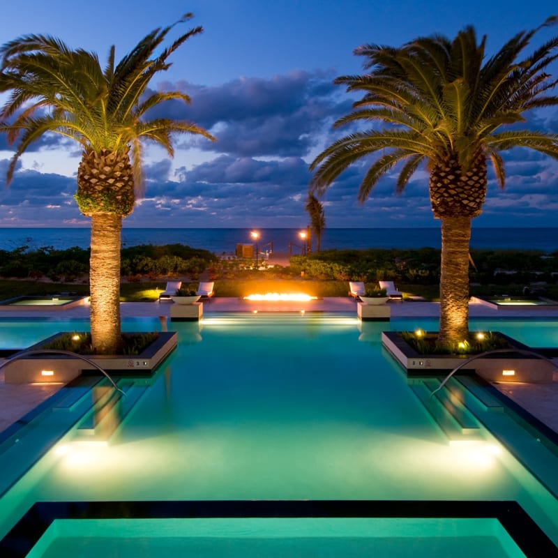 Estate Pool at Sunset - The Grace Bay Club