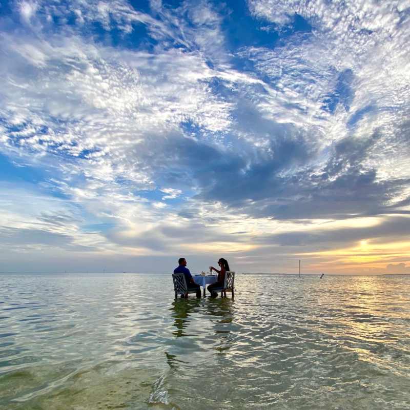 Sunset Dining in Water 