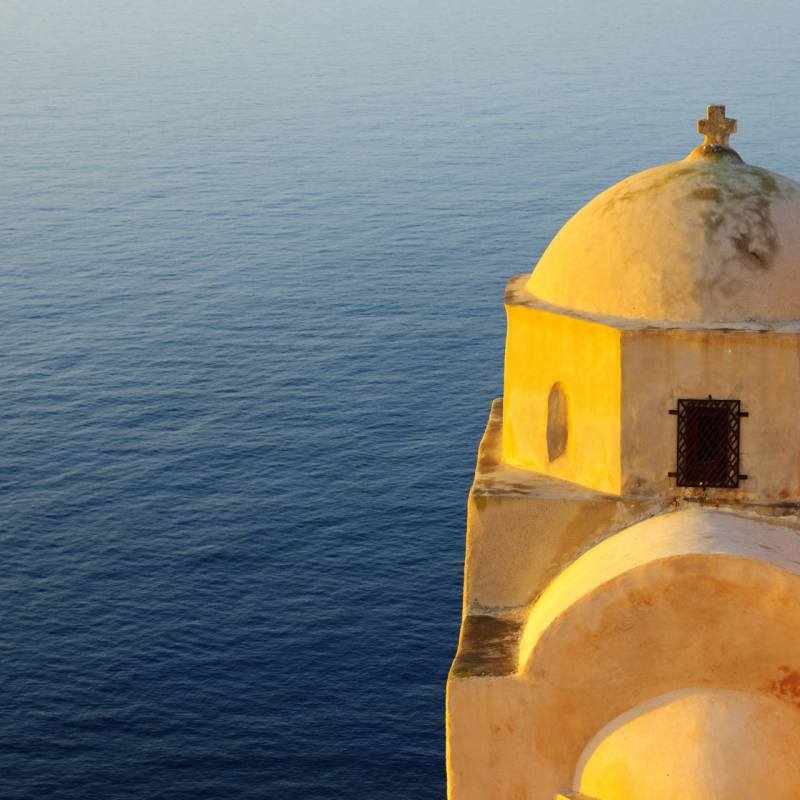 Greek Chapel and sea view 
